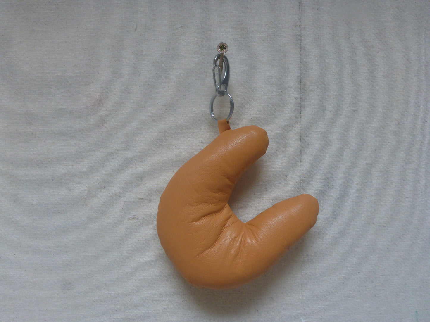 LEATHER ORANGE MOSS KEYCHAIN