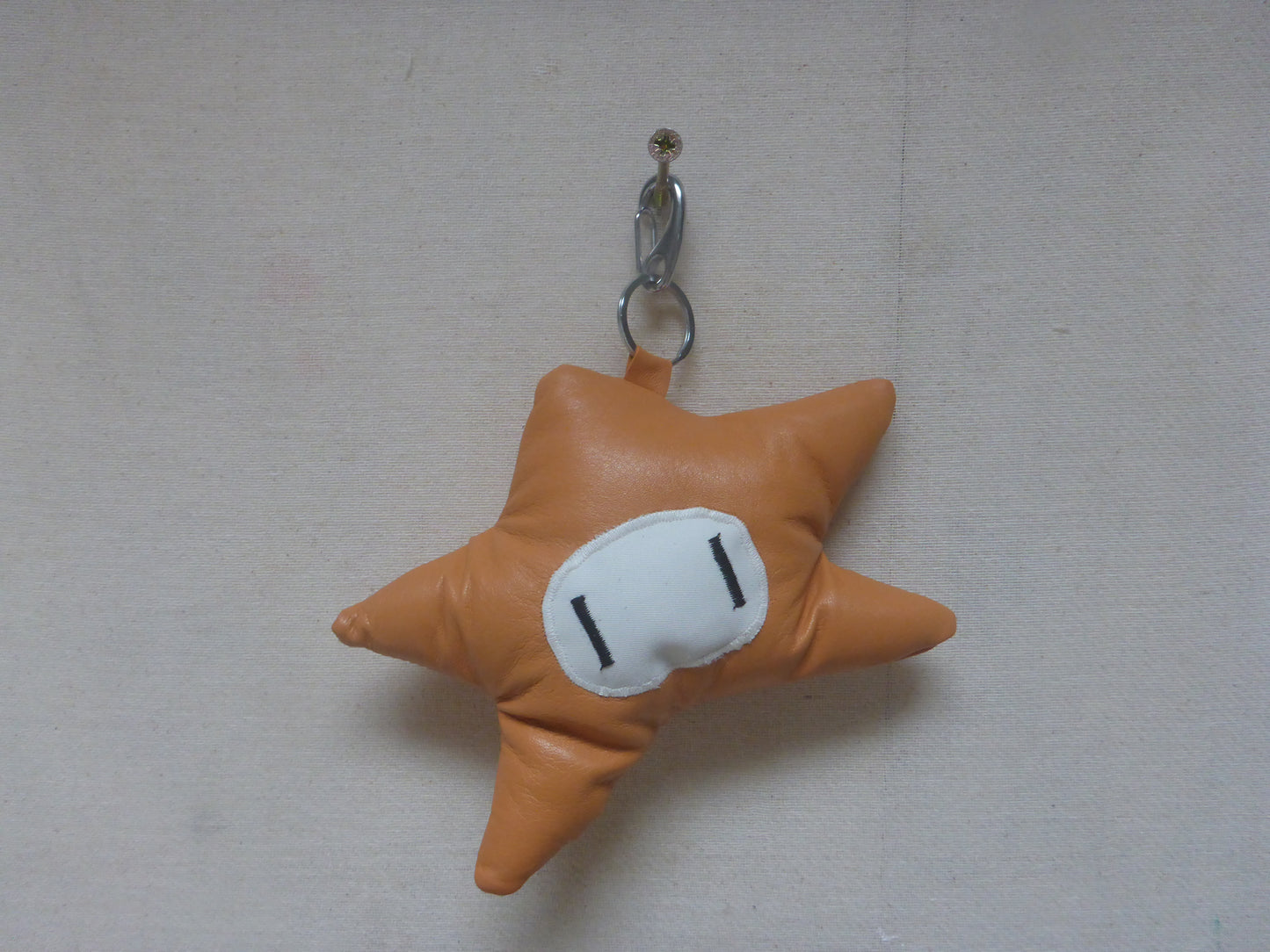 LEATHER ORANGE MOSS KEYCHAIN