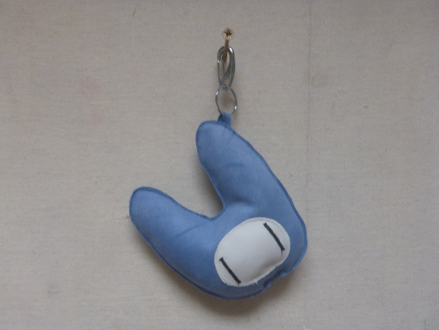 BLUE LEATHER SUDE MOSS KEYCHIN